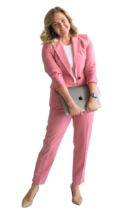 Tasha Collective Marketing. Pink power suit. Walmart Mean Girls commercial